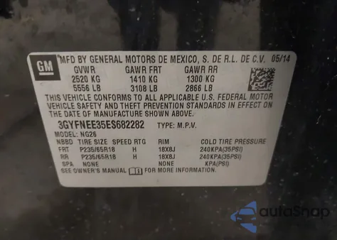 2014 Cadillac Srx Luxury Collection from USA, damaged, VIN 3GYFNEE35ES682282